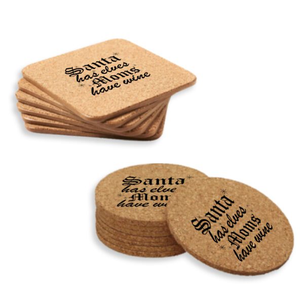 15. Featured Custom Cork Christmas Coaster