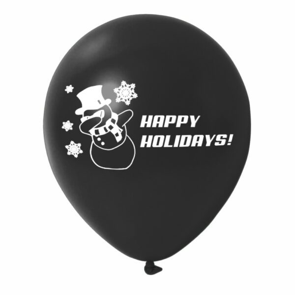 15. Happy Holidays New Year Balloons - Black