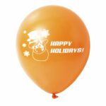 15. Happy Holidays New Year Balloons - Orange