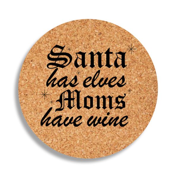 15. Round Custom Cork Christmas Coaster