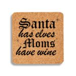 15. Square Custom Cork Christmas Coaster