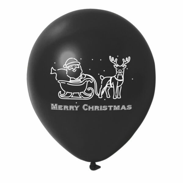 16. Black Custom Sleigh Christmas Balloons