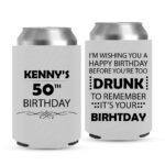 16. Custom Birthday Can Coolers - White