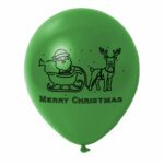 16. Green Custom Sleigh Christmas Balloons