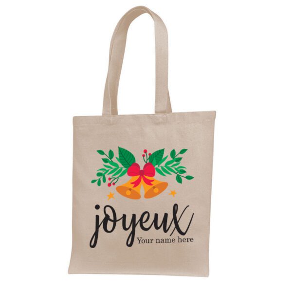 16. Natural Personlized Christmas Tote Bags in Bulk