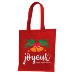 16. Red Personlized Christmas Tote Bags in Bulk
