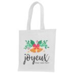 16. White Personlized Christmas Tote Bags in Bulk