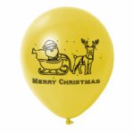 16. Yellow Custom Sleigh Christmas Balloons