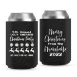 17. Christmas Party Custom Koozies - Black