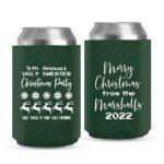 17. Christmas Party Custom Koozies - Green