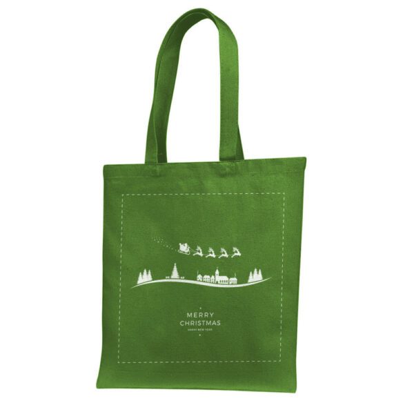 17. Green Custom Christmas Tote Bag For Shopping