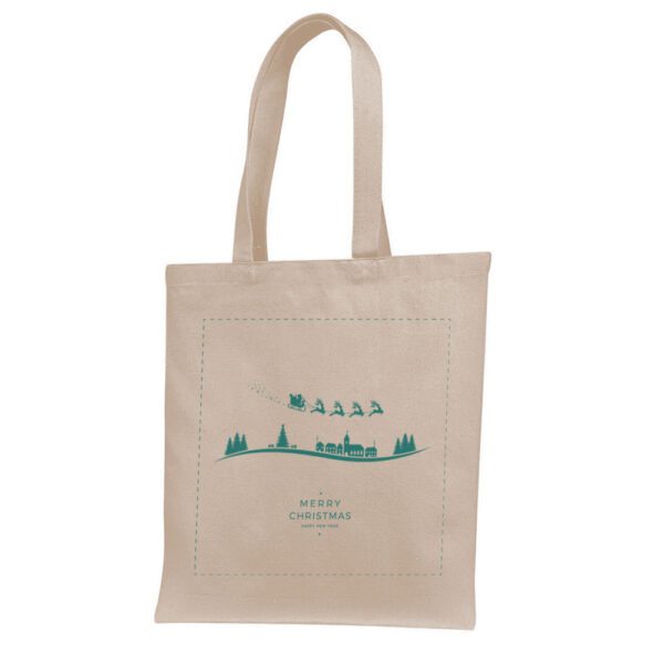 17. Natural Custom Christmas Tote Bag For Shopping