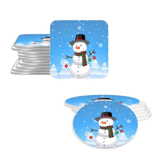 18. Snowman Customized Christmas Coaster - Featured