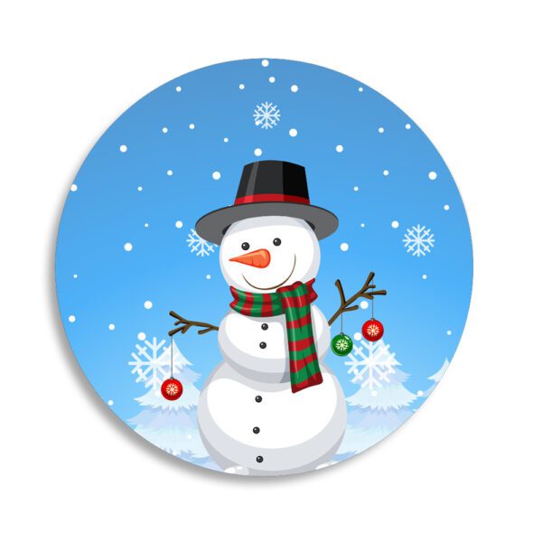 18. Snowman Customized Christmas Coaster - Round