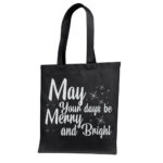 18. Text Customized Tote Bags For Christmas - Black