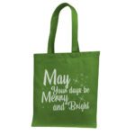 18. Text Customized Tote Bags For Christmas - Green