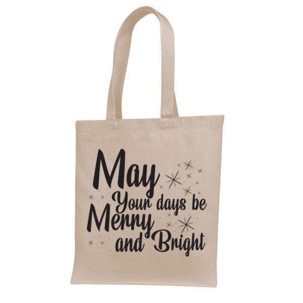 18. Text Customized Tote Bags For Christmas - Natural