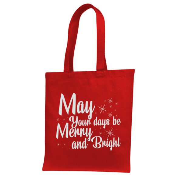 18. Text Customized Tote Bags For Christmas - Red