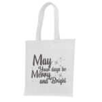 18. Text Customized Tote Bags For Christmas - White