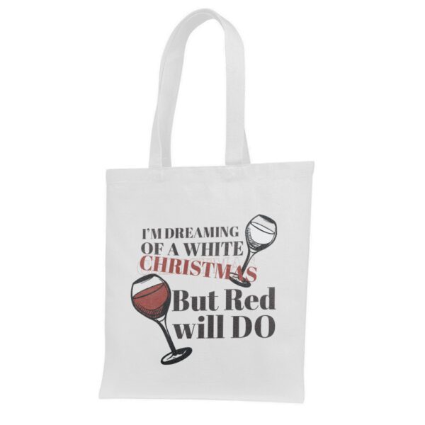 19. White Funny Christmas Tote Bags