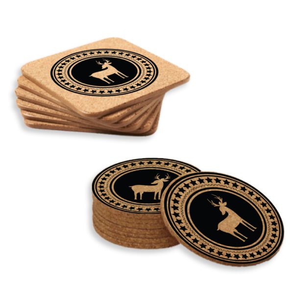 2. Christmas Coasters Cork - Square _ Round