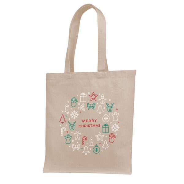 2. Custom Christmas Tote Bags - Natural