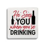 22. Square Funny Custom Christmas Coaster