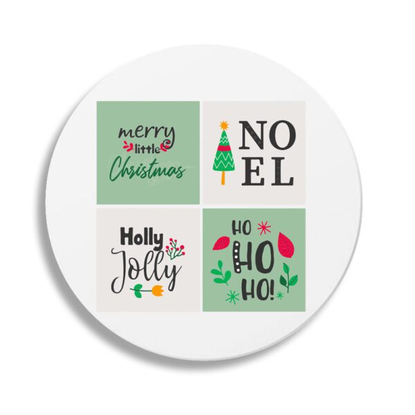 24. Round Merry Christmas Coaster Customized