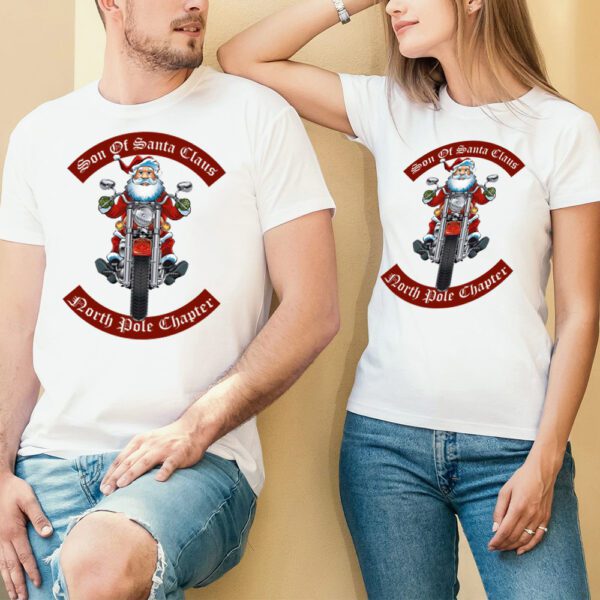 31. Cute Full Color White Christmas T-shirts For Couples