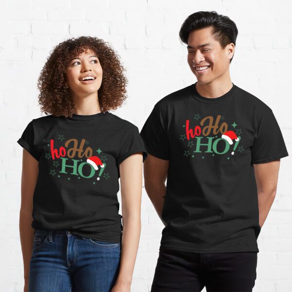 38. Ho Ho Ho Custom Christmas T-shirt For Couple