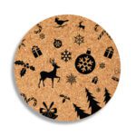 4. Custom Christmas Coasters Cork and Round