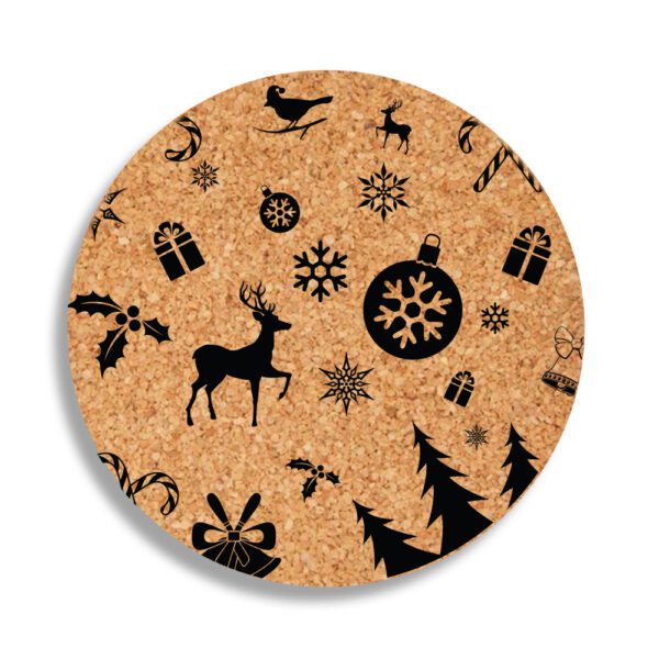 4. Custom Christmas Coasters Cork and Round