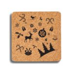 4. Custom Christmas Coasters Cork and Square