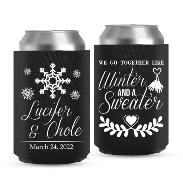 4. Custom Koozies For Wedding - Black