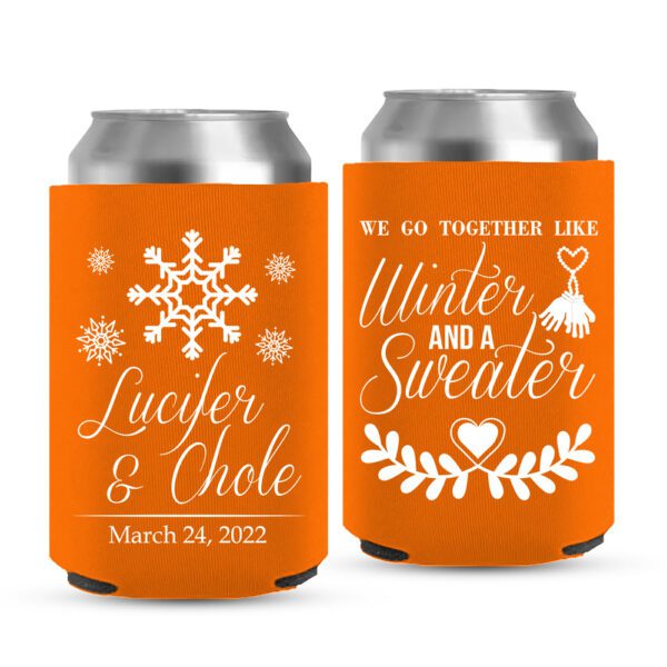 4. Custom Koozies For Wedding - Orange