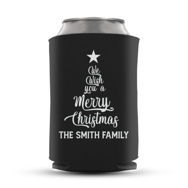 4. Custom Name Christmas Koozies - Black