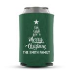 4. Custom Name Christmas Koozies - Green