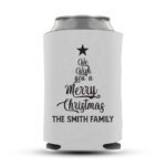 4. Custom Name Christmas Koozies - White