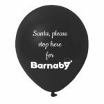 5. Custom Text Christmas Balloons - Black