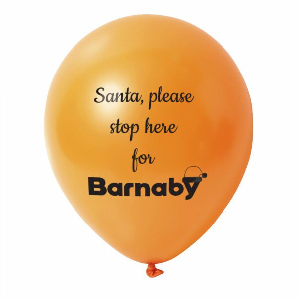 5. Custom Text Christmas Balloons - Orange