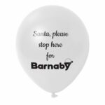 5. Custom Text Christmas Balloons - White