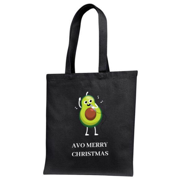 6. Funny Christmas Tote Bags - Black