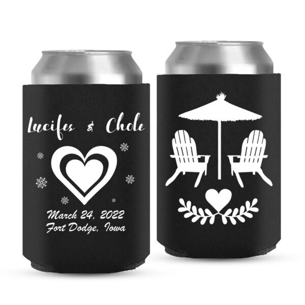 7. Black - Christmas Wedding Koozies