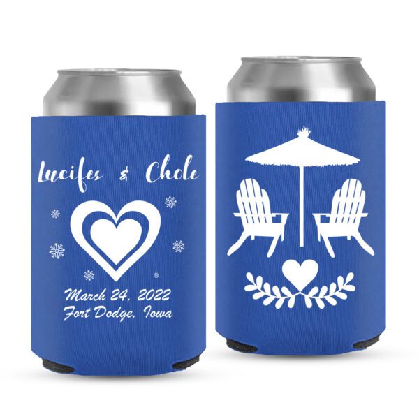 7. Blue - Christmas Wedding Koozies