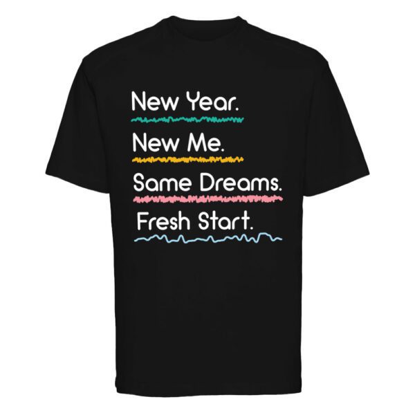 7. Custom Text New Year T-shirts - Black