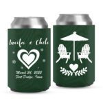 7. Green - Christmas Wedding Koozies