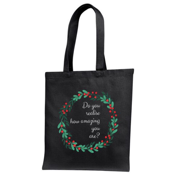 7. Premium Christmas Tote Bags - Black