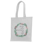 7. Premium Christmas Tote Bags - White