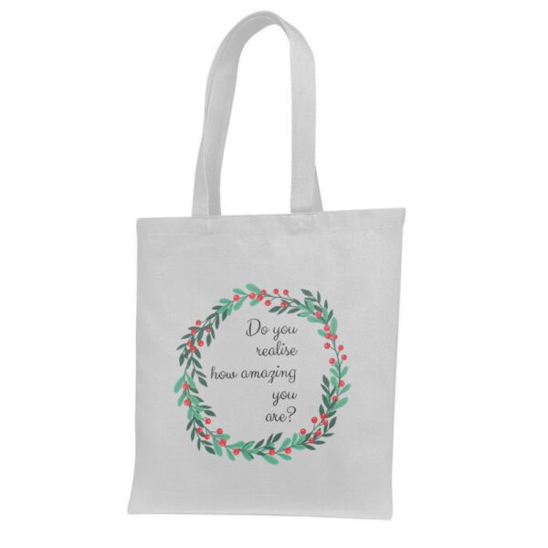 7. Premium Christmas Tote Bags - White