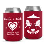 7. Red - Christmas Wedding Koozies